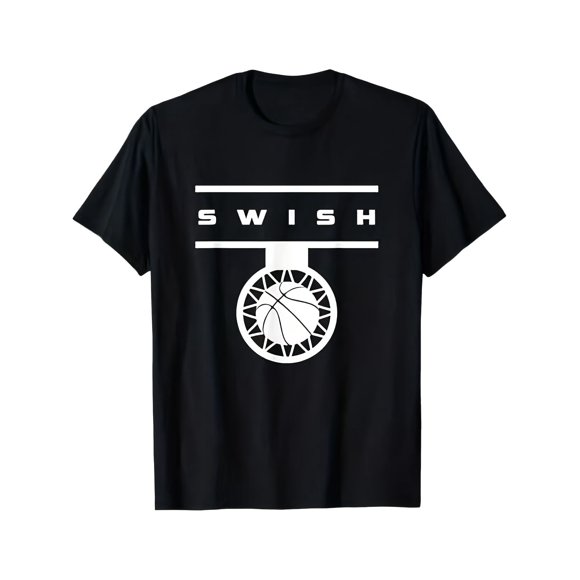 T-Shirt Unisexe pour Amateur de Sports avec Panier de Basketball Suisse et Lettrage V420, S - 5TG