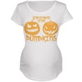 thumbnail image 1 of Halloween Regardant Fixement Mon T-Shirt de Maternité Blanc Citrouille, 1 of 1