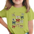 thumbnail image 3 of oelaio Kids Graphic Tees Boys Girls American Flag Shirt 4th of July Celebration Tee Independence Day Patriotic Tops Mint Green 110, 3 of 7