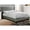 Silver, variant on Full Size Bed - Nailhead Tufted Feature - Bedroom Setup - Silver Faux Leather Bed