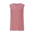 thumbnail image 5 of Swstbby Liquidation d'Été 2025! pour Hauts pour Femmes Grande Taille, Chemises d'Été pour Femmes, Chemise Décontractée Unie à Col Rond Sans Manches Rose TTTG, 5 of 5