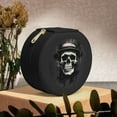 thumbnail image 6 of Yiaed Magician Hat Skull Print Travel Jewelry Case Bridesmaid Gift Boxes Jewelry Travel Organizer Small Round Jewelry Box Mini Storage-Black, 6 of 7