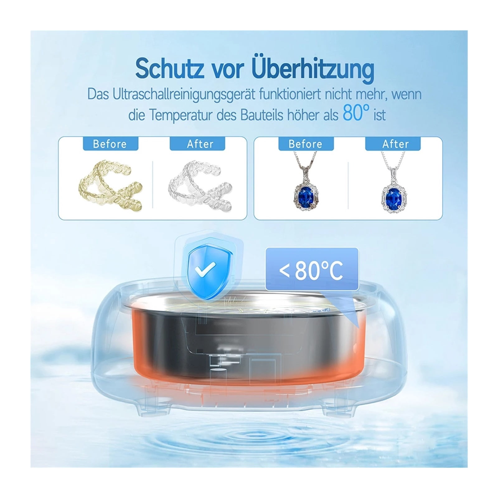 700ML Ultrasonic Cleaner ltrasound Glasses Jewelry Cleaner Kit 48KH High Frequency Ultrasonic Washing Bath For Glasses False