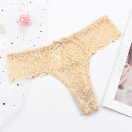 

QWANG Women Sexy Lace See-Through Breathable Thongs Briefs Panties Lingerie Underwear