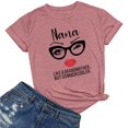 thumbnail image 1 of DPTALR Femmes Casual Letters Print Shirt O-Neck Manches Courtes Tee Tops Tunique, 1 of 3