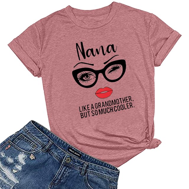 DPTALR Femmes Casual Letters Print Shirt O-Neck Manches Courtes Tee Tops Tunique