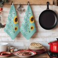 thumbnail image 6 of Sunflowers Kitchen Towels Set of 1, Modern Bee You Are My Sunshine Teal Green Absorbent Dish Towels for Kitchen, Microfiber Hand Towel, Quick Drying Tea Towel for Cleaning Decorative Dishcloths, 6 of 7