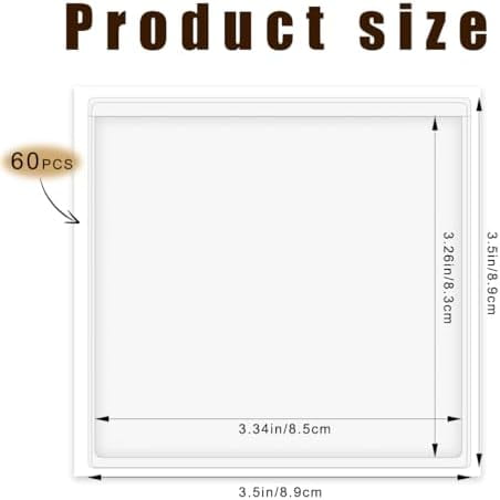 60 Pack Self Adhesive Pockets, Bin Labels for Storage Bins Clear Label Holder Index Card Pockets Card Holder for Organizing and Protecting (3.5 x 3.5 inches)