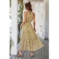 thumbnail image 3 of PRETTYGARDEN Women's Summer Floral Maxi Sun Dress Sleeveless Halter Neck Flowy Ruffle Hem Long Boho Dresses with Belt, 3 of 7