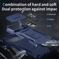 thumbnail image 5 of For iPhone 17 Pro Max Slim Fit Shockproof Hybrid with Slide Camera Cover & Rotated Ring Kickstand, [Military-Grade] Phone Case For iPhone 17 Pro Max 6.9",Blue,For iPhone 17 Pro Max, 5 of 8