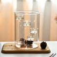 thumbnail image 4 of DAMAI Halloween Glass Hurricane Candle Holder, Multi Tier Floating Clear Cylindrical Glass Candle With 5 Built‑In Mini Holders,Modern Tabletop Decor For Bedroom Dining Room Wedding Home Decor, 4 of 6