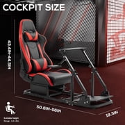 Supllueer Racing Simulator Cockpit With Adjustable Ergonomic Red Seat Fits For Logitech G920 Thrustmaster.Excluding electronic devices