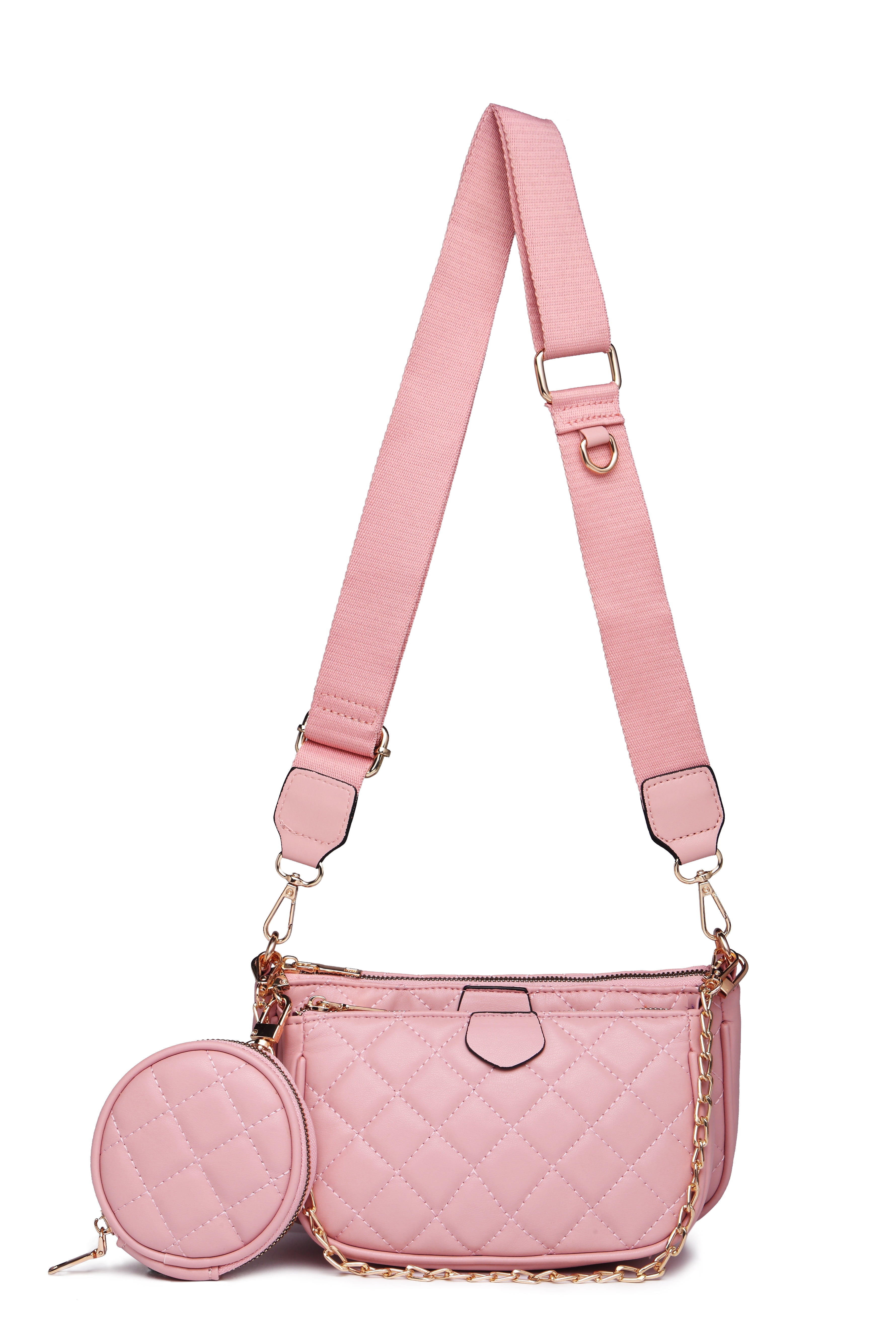 XB Quilted Crossbody Bags for Women Detachable Tote Shoulder Bags Vegan Leather 3PCS Set