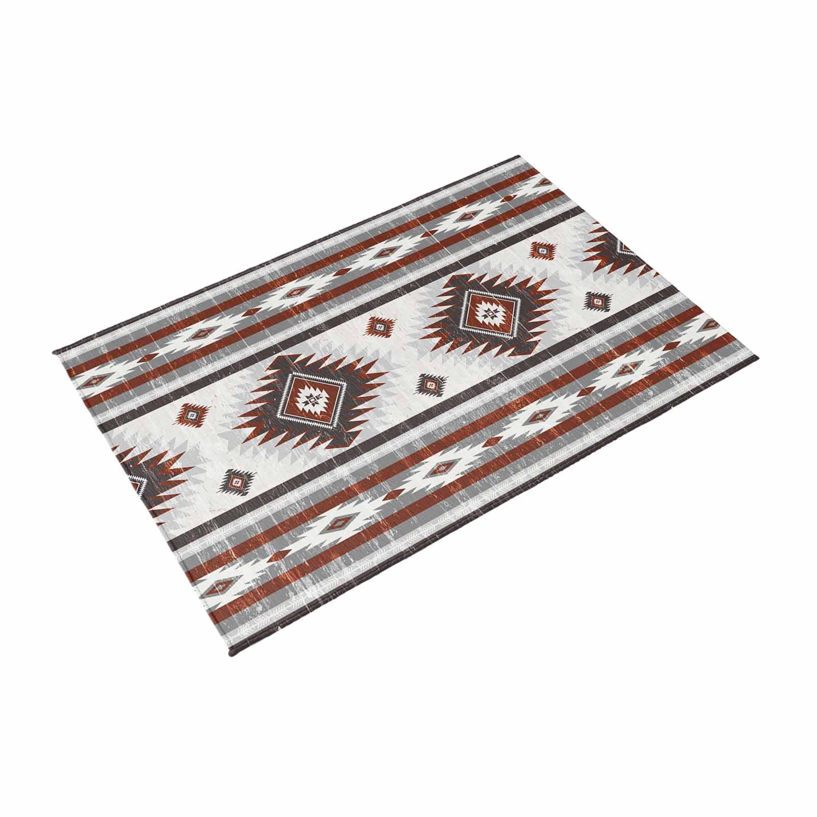 Red Boho Outdoor Rug for Patio/Deck/Porch, Non-Slip Large Area Rug 6 x 9 Ft, Southwestern Ethnic Aztec Retro Geometric Indoor Outdoor Rugs Washable Area Rugs, Reversible Camping Rug Carpet Runner