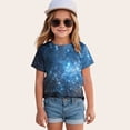 thumbnail image 2 of Hessimy Girls Short Sleeve T Shirts Kids Summer Oversized Tops Casual Crewneck Basic Tees,Relaxed Fit(Light Blue,6-7 Years), 2 of 4