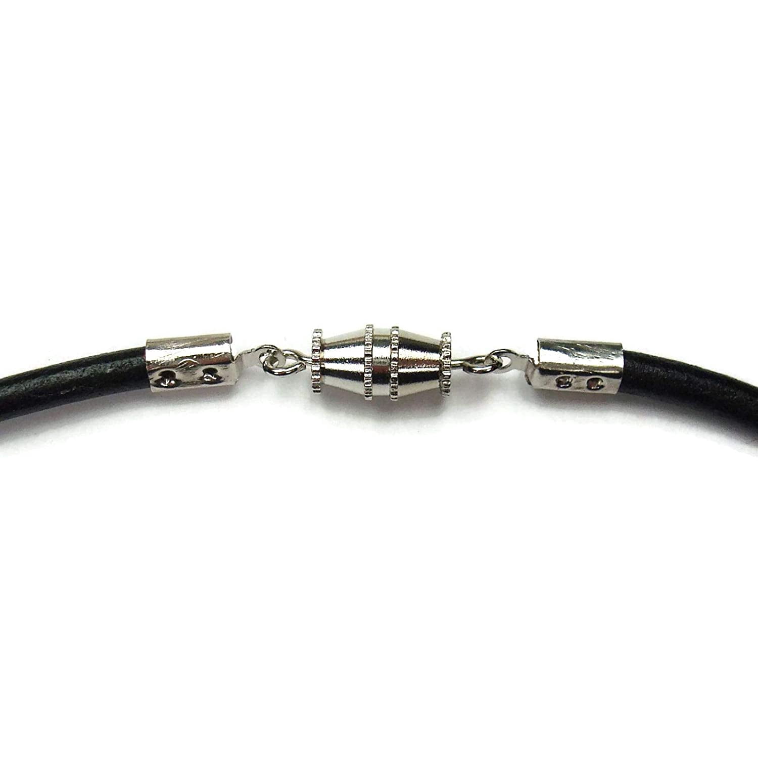 Modern Unisex Pewter Cross & Black Greek Leather Cord Necklace 20 inch
