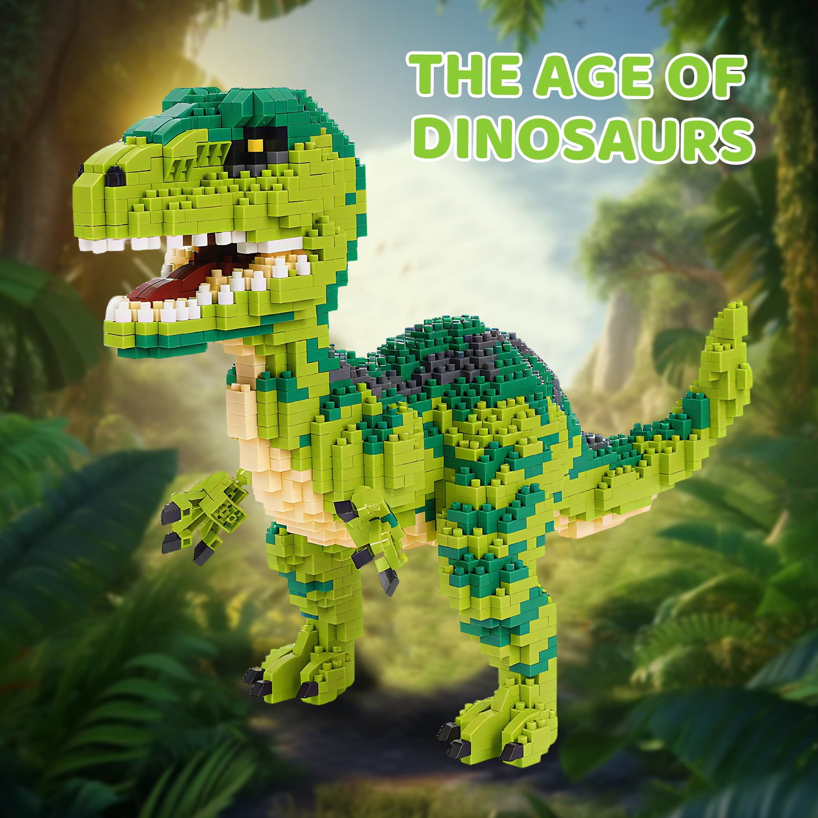 Leimao Dinosaur Micro Building Blocks, 1457pcs Velociraptor Tyrannosaurus Rex DIY Mini Diamond Blocks Bricks Toy for Boys Age 8-12,14+ Teens Adults