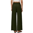 thumbnail image 5 of Palazzo Pants for Women Elastic High Waist Wide Leg Loose Fit Flowy Cotton Linen Pants with Pockets Lounge Trousers, 5 of 9