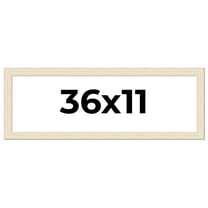 36x11 Frame White Barnwood Picture Frame Includes UV Acrylic Plexiglass, Acid Free Foam Backing