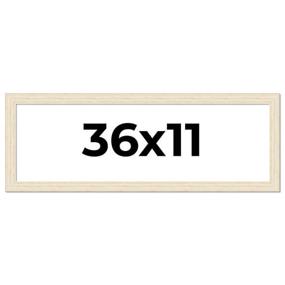 36x11 Frame White Barnwood Picture Frame Includes UV Acrylic Plexiglass, Acid Free Foam Backing