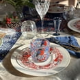 thumbnail image 4 of STP GOODS Bullfinches Glass Appetizer Plate Set of 6 Pcs 7.5" (19 cm) Service for 6 Winter Fun Dessert Plates, Christmas Dinnerware, Clear Red, 4 of 6