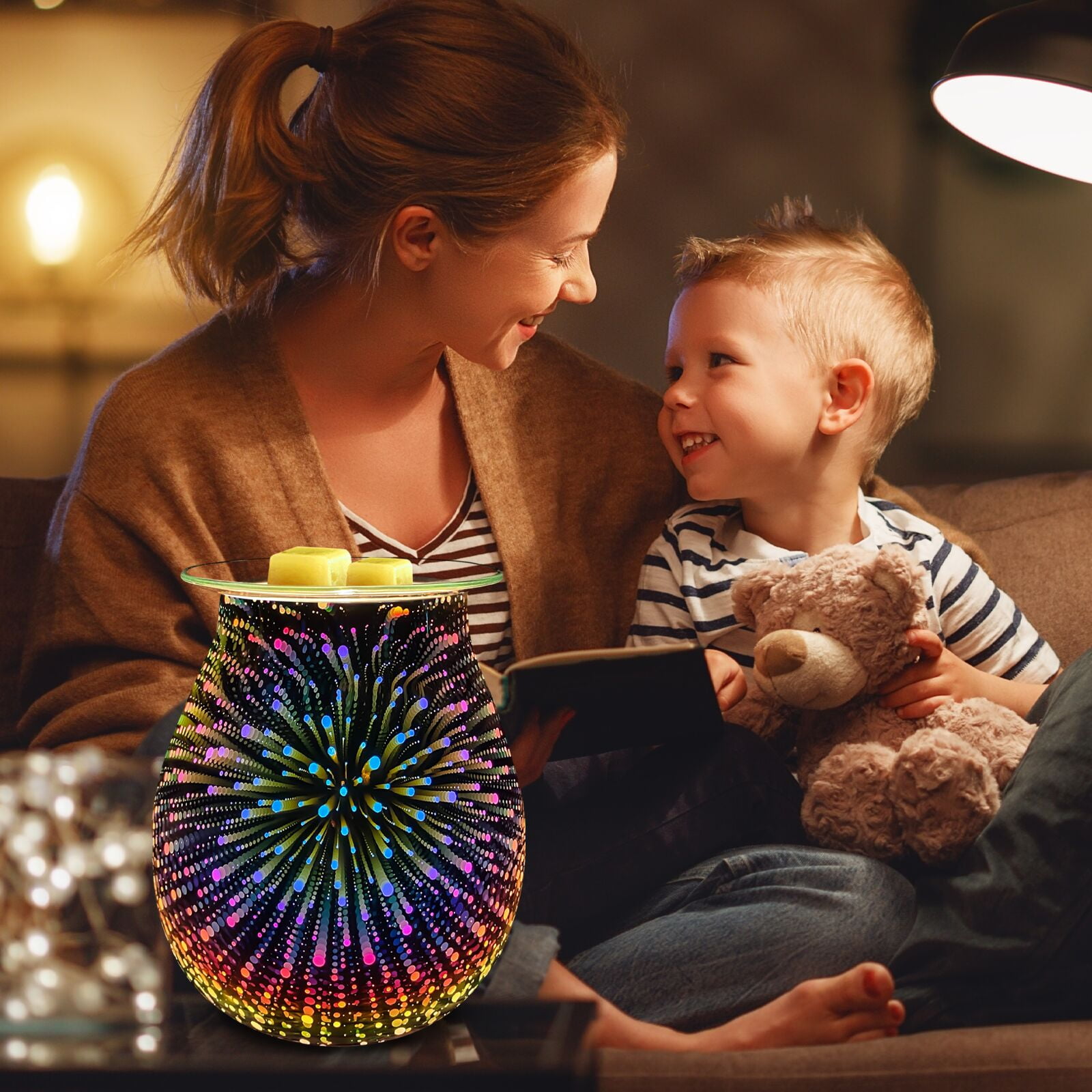 Wax Melt Warmers: 3D Firework Glass Electric Melter Fragrance Warmer 