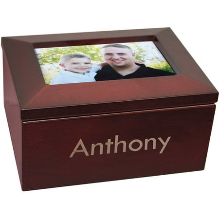Personalized Photo-Top Wood Keepsake Box, Select Name or Two-Line Message