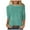 Mint Green, variant on Trendfront Womens Crew Neck 3/4 Sleeve Tops Casual Classic Stripe Graphic Pattern Printed Tees Minimalist Everyday Apparel Style T-Shirts