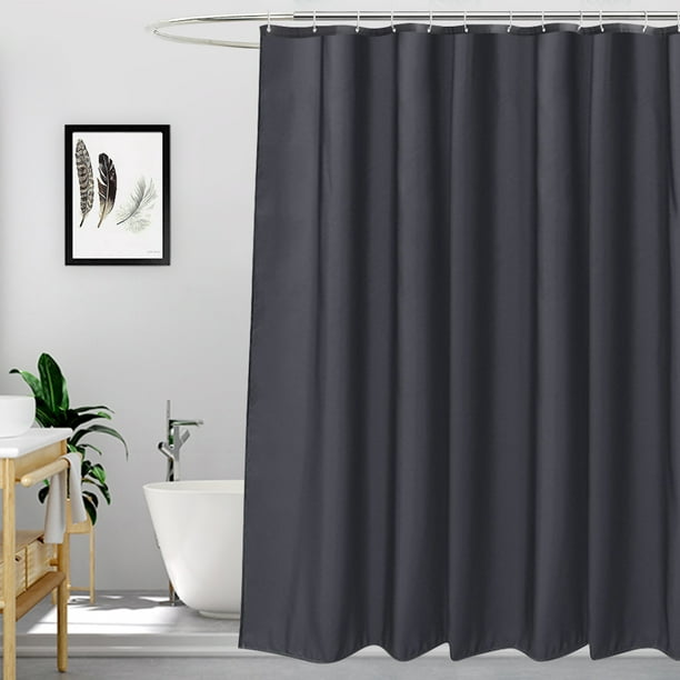 Dark Gray Fabric Shower Curtain Liner, 72"x72", Waterproof Cloth Shower