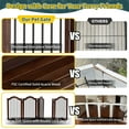 thumbnail image 5 of TrumanPick Free Standing Pet Gate with Door 30"H x 96"W Foldable Dog Gate 4 Panels Solid Wooden Dog Fence Indoor with Support Feet for House Doorways Stairs, Brown, 5 of 11