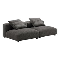 Solace2-Piece Modular Upholstered Fabric Sofa in Charcoal