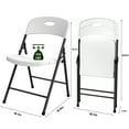 thumbnail image 5 of WASUHE 4 Pack White Folding Chairs with Enhanced Iron Frame, Stackable Plastic Folding Chairs for Outside, Indoor, Party, Wedding, Meeting Room, Patio and Garden, Weight Capacity 350 lbs, 5 of 8