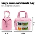 thumbnail image 2 of Fit + Fresh Remi Women's Lunch Bag, Self Insulating Neoprene Material Lunch Box With Containers & Ice Pack, Pink, 2 of 7