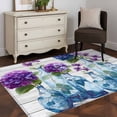 thumbnail image 3 of Spring Daisy Area Rugs 2.7'x5', Washable Small Throw Rugs for Kitchen Bedroom, Botanical Vases Floral Green Leaves Wooden Indoor Outdoor Rug Non-Slip Low Pile Carpet Runner Reversible Floor Mats, 3 of 8