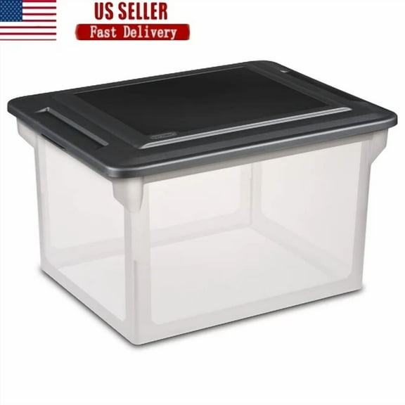 Clear Storage File Box Letter Legal Size Organizer Indexed Stacking Container Us