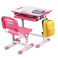 thumbnail image 1 of Topbuy Enfants Étudier Dessin Hauteur Réglable Table Chaise de Bureau Ensemble Rose, 1 of 9