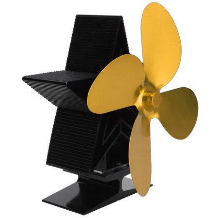 

Heat Powered Fan Fireplace Heat Fan Wood Stove Fan High Temperature Resistance For Home Heat Distribution Gold
