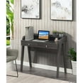 thumbnail image 2 of Pemberly Row Deluxe Two-Drawer Desk with Shelf in Gray Wood Finish, 2 of 7