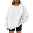 thumbnail image 1 of Timegard Hauts pour Femmes Chandails en Molleton Surdimensionnés Col Rond Manches Longues Blouse Automne Hiver Décontractée Chandail Ample, 1 of 4
