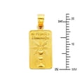 thumbnail image 4 of Wellingsale 14K Yellow Gold Polished Milgrain Religious Communion "Mi Primera Comunion" Charm Pendant, 4 of 6