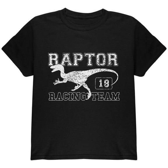 Dinosaur Velociraptor Raptor Racing Youth T Shirt Black YMD