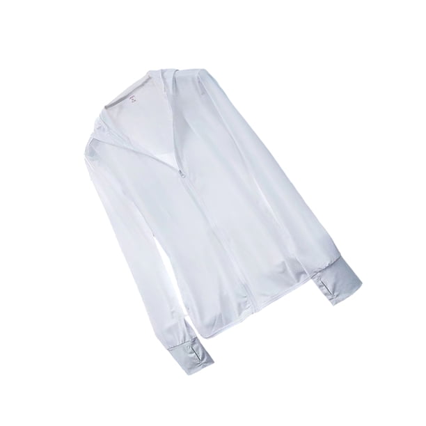 Qarigey Abrigo Ropa de protección solar Sudadera con capucha Protector solar Chaqueta elástica para exteriores Ropa deportiva Prendas para la parte del cuerpo Blanco XXL