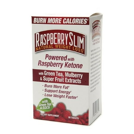 Raspberry Slim Natural Weight Loss Pills with Green Tea, Tablets, 60