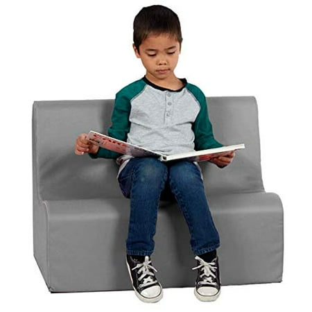 SoftScape Wave Toddler Sofa Seating, Play Soft Supportive Foam Furniture for Kids for Bedrooms, Playrooms, Classrooms - Gray