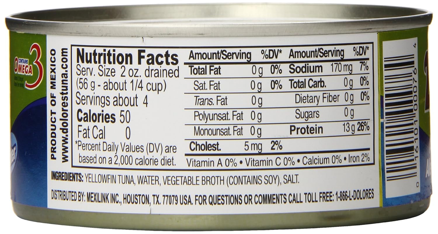 (Pack of 24), Dolores Yellowfin Tuna in Water, 10 oz