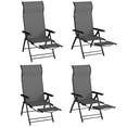 thumbnail image 1 of Outsunny Chaises de Patio Pliantes, Fauteuil Inclinable d'Extérieur avec Repose-Pieds, Gris Foncé, 1 of 10