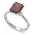 thumbnail image 2 of Diamond-Capitals 2.50 Carat Emerald Cut Garnet Gemstone Lovely Engagement Ring for Women Solid 18K White Gold Size 7.5, 2 of 8