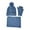 Blue, variant on Scarface, Autumn Winter Solid Hat Scarf Glove Three Ear Outdoor Warmth Set, Scarf Black One Size