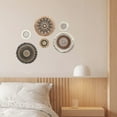 thumbnail image 6 of LELE LIFE Jute Boho Wall Decor Set of 6, Flat Round Macrame Boho Wall Hanging, Mandala Wall Art for Bohemian Farmhouse Rustic Bedroom Living Room Wall Decor, 6 of 7