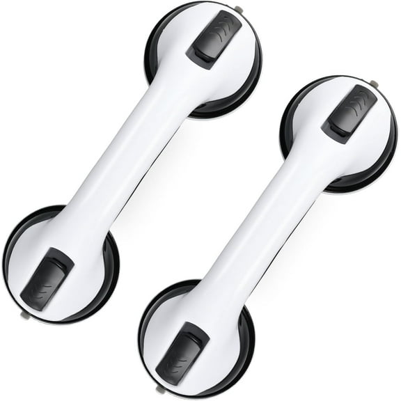 2 Pack Shower Grab Bar Suction Grab Bars for Bathtubs and Showers, Heavy Duty Shower Handle Removable Shower Handrails for Seniors and Elderly, Bathroom Safety Grip
